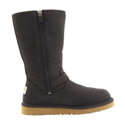 Ugg Australia Kensington Black Leather 1969 Sheepskin kids boot size 1 1