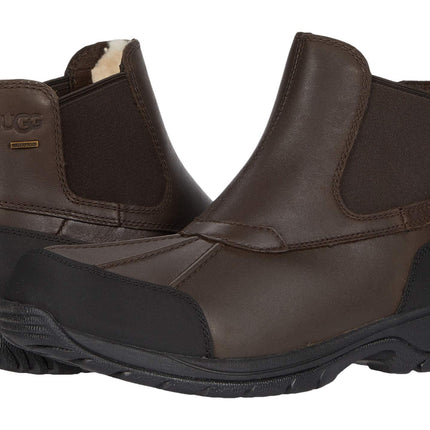 UGG Butte Chelsea Men's Boot - Stout Brown Waterproof Leather Stout