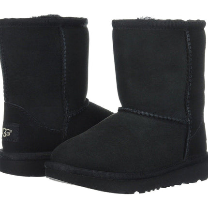 Ugg Classic II 1017703 Toddler/ Big Kid's Sheepskin Black Boot Black