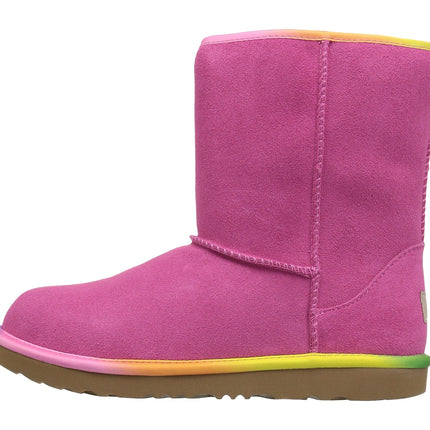 UGG Classic Short II Rainbow Youth Boot - Pink Azalea | Size 6 Youth / 7 Women 6