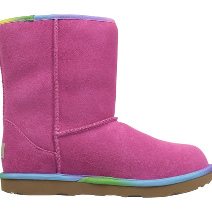 UGG Classic Short II Rainbow Youth Boot - Pink Azalea | Size 6 Youth / 7 Women 6