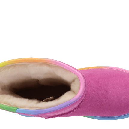 UGG Classic Short II Rainbow Youth Boot - Pink Azalea | Size 6 Youth / 7 Women 6