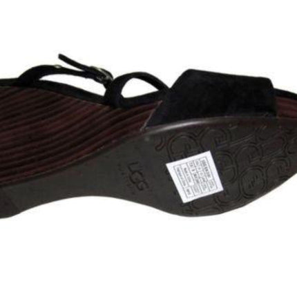 UGG Jullita II Women's Wedge Sandal - Black Suede8.56