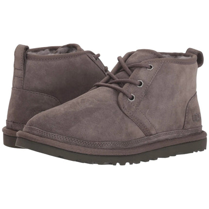 UGG Neumel Men's Mid - Top Boot - Premium Sheepskin Lace - Up Charcoal Suede Charcoal