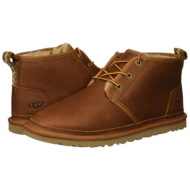UGG Neumel Men's Mid - Top Boot - Premium Sheepskin Lace - Up Chestnut Leather Chestnut Leather