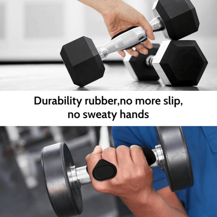 Weightlifting Grip Pads – Non-Slip Rubber Hand Grips for Dumbbells, Barbells & Pull-Ups (1 Pair)Gray9